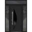 Porte d'entrée extérieure prémontée en acier Deux 6501 Anthracite, 2 fenêtres latérales et supérieures, inserts en acier inoxydable, style moderne, peinte, dimensions : L 14 + 36 + 14 x H 80 + 16, ouverture à gauche vers l'intérieur-111445204-111445201