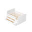 Lit double en bois avec lumière DEL, tiroirs de rangement, blanc-708483541