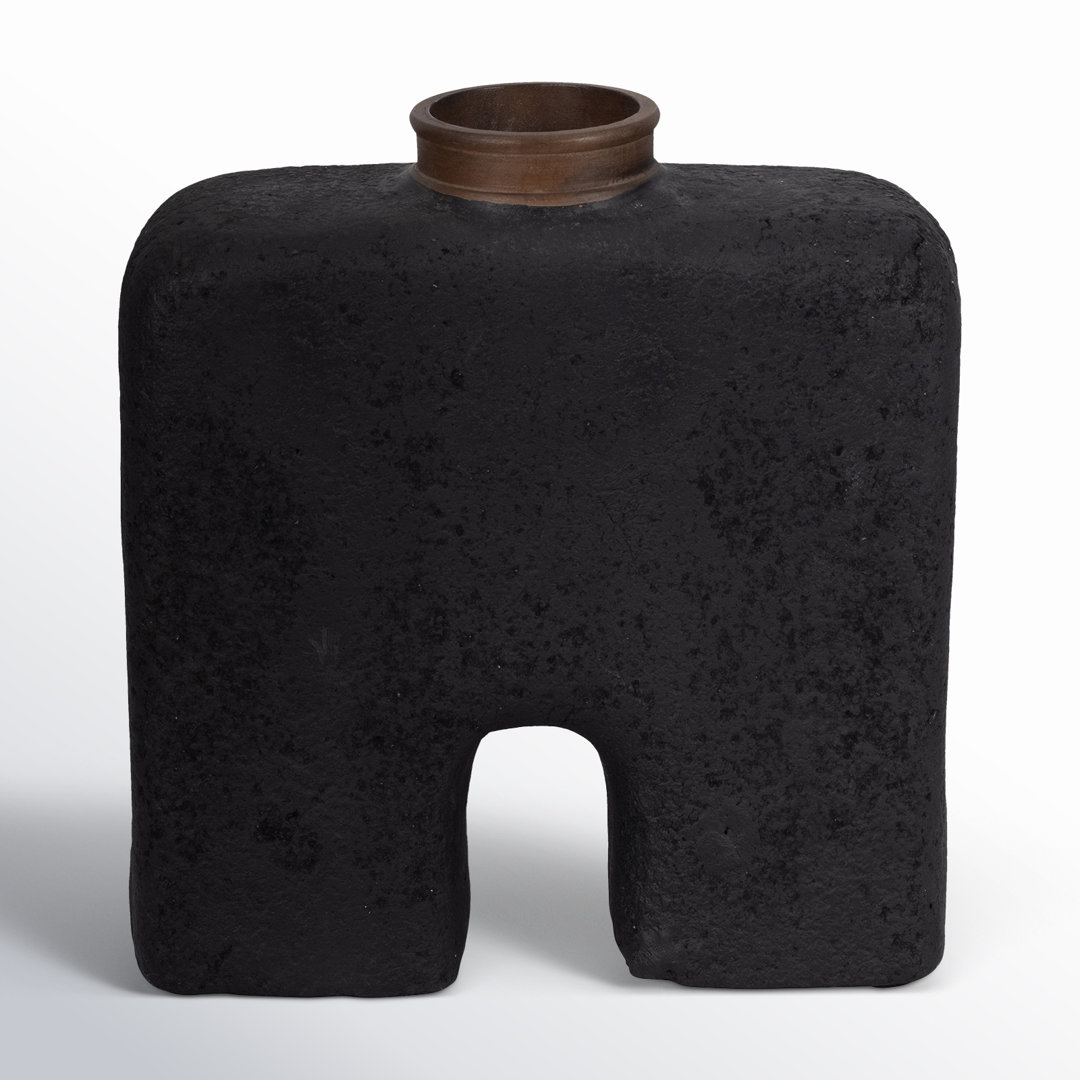 Decorative Pottery and Ecomix Vase with Modern Sculptural Design and Unique Rectangular Cut-Out Shape for Contemporary Stylish Accents. Joss & Main