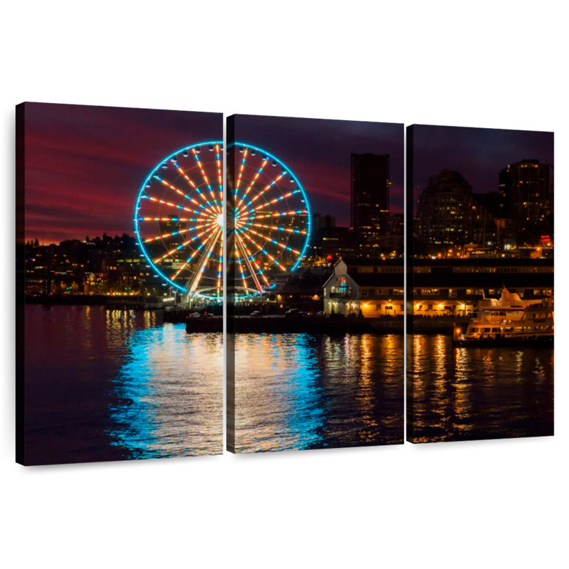 Great Wheel In Seattle, 24" H x 38" W