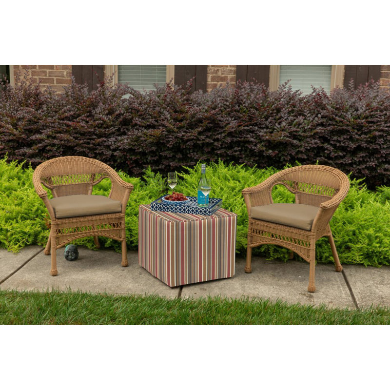 Casual Cushion Wicker Outdoor Chair Cushion, Sunbrella Fade & Water Resistant for Wicker Dining Chairs & Sunroom Seats, Reversible