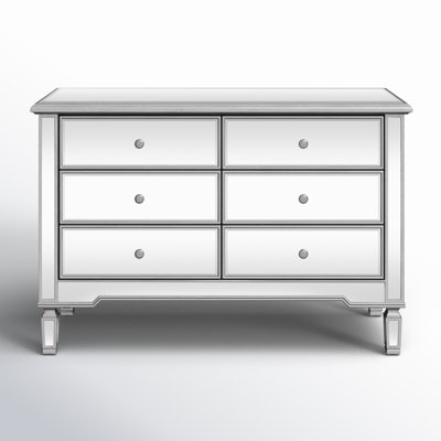 Commode double à miroir 6 tiroirs Caila