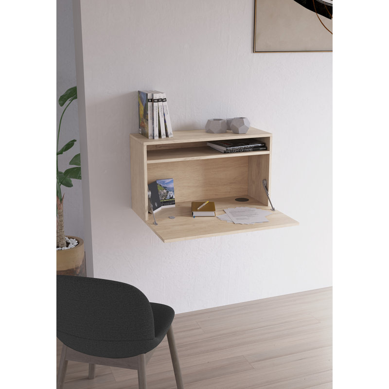 Fryman Floating Desk, Light Oak