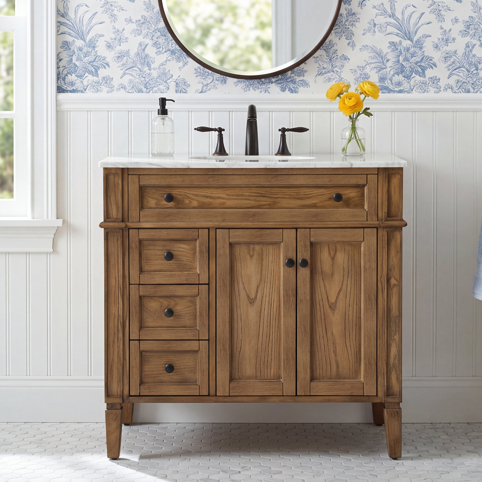 Rivers 36'' Single Bathroom Vanity, Driftwood