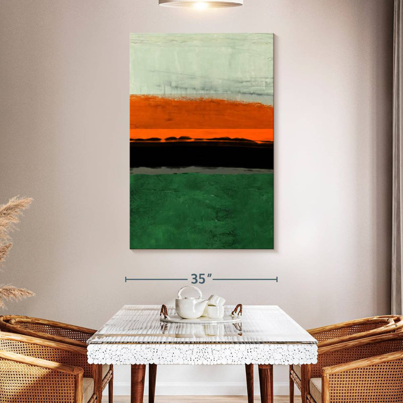 Avery Abstract Stripe Theme Orange, 51" H x 34" W