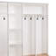 Portemanteau avec banc de rangement, banc de rangement ON-TREND, armoire à chaussures minimaliste avec rangement cubique et tablettes, portemanteau multifonctionnel avec 8 crochets pour les vestibules, vestibule, blanc (ANCIEN SKU: N721S000021K)