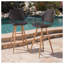 Tabouret de bar en rotin Laryn avec structure en fer et pieds Mid-Century