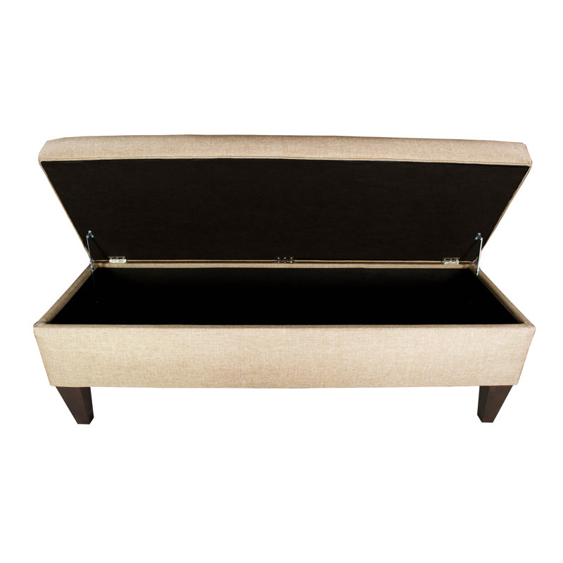 Banc de rangement rembourré Conyer, Brun / noir
