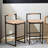 Set Of 2 Bar Stools With Woven Paper Rope Seat And Back