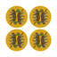 Sous-verres ronds en cuir vegan jaune Leopard-119015243