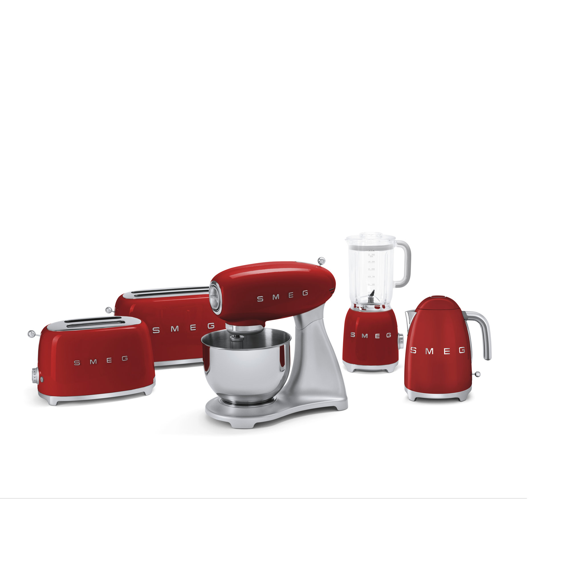 SMEG 50's Retro Style 2 Slice Toaster, Red