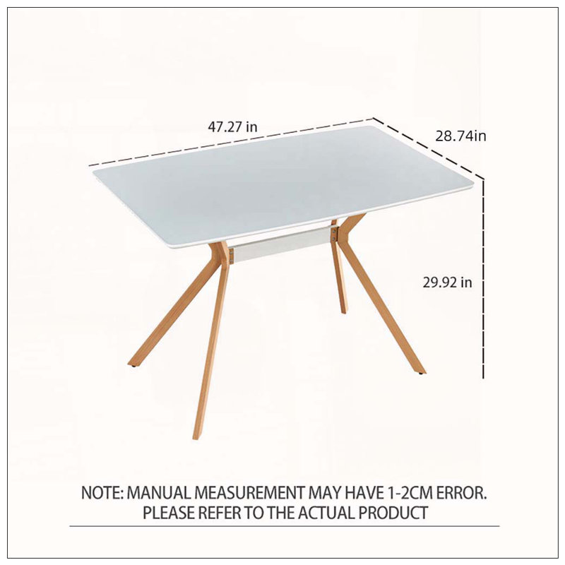 Table de salle à manger Modern Modern, Blanc / Doré