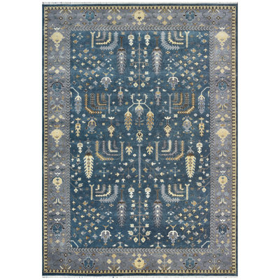 TUKNTR456BLPU Wool Oriental Area Rug
