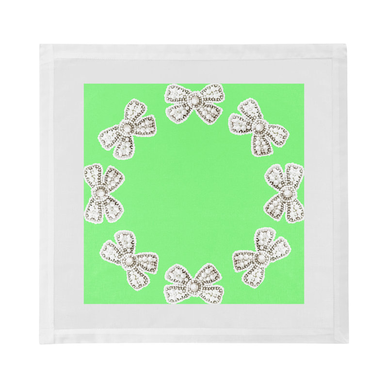 Pearl Bow Cotton Sateen Dinner Napkins, Colony