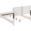 Grand lit à panneau rustique blanc côtier - Esthétique simple pour la chambre à coucher Tête de lit à lattes élégante et fabrication en bois de qualité-1335407144