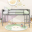 Wood Low Loft Bed with Ladder, ladder can be placed on the left or right-1129505017-1129505018