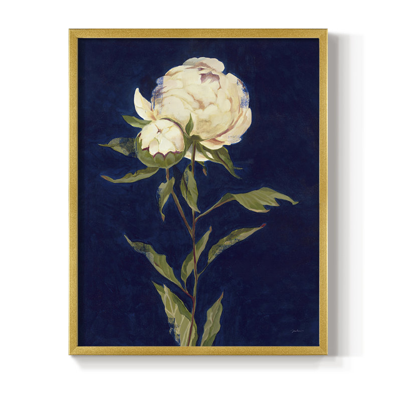 Impression encadrée «PRETTY AS A PEONY II» - bois massif, H 30 po x l 24 po, Doré
