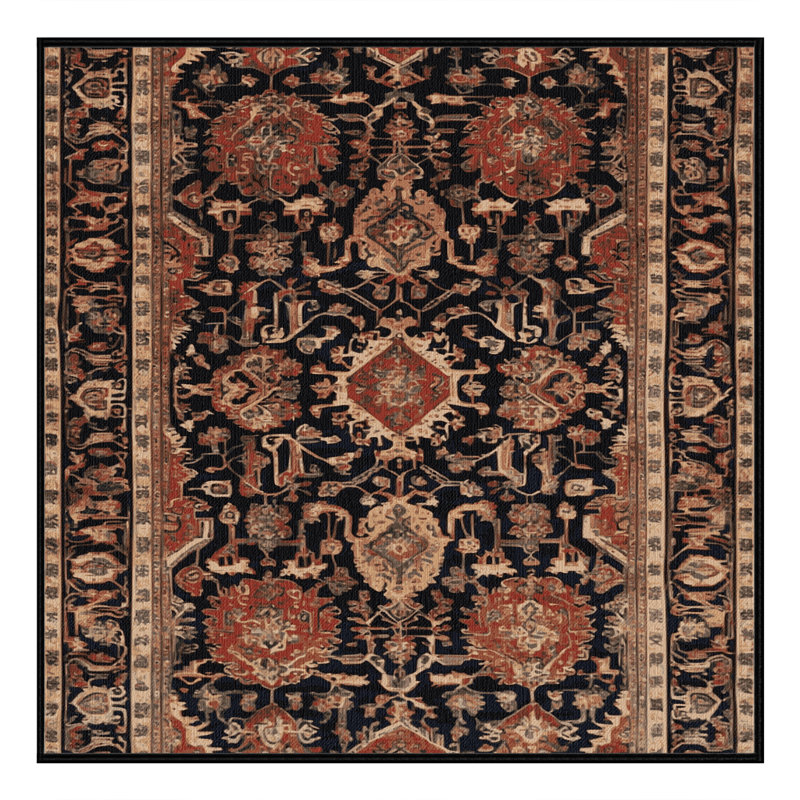 Machine Washable Persian Brown Area Rug, Square 5'