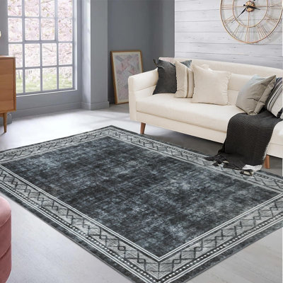 Tapis lavable pour chambre à coucher, tapis moderne doux, tapis de porte doux sans perte de poils