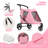 Foldable Pet Stroller for Small & Medium Dogs and Cats 3-Wheel Dog Stroller with 9 Angles Adjustable Handlebar -93312227