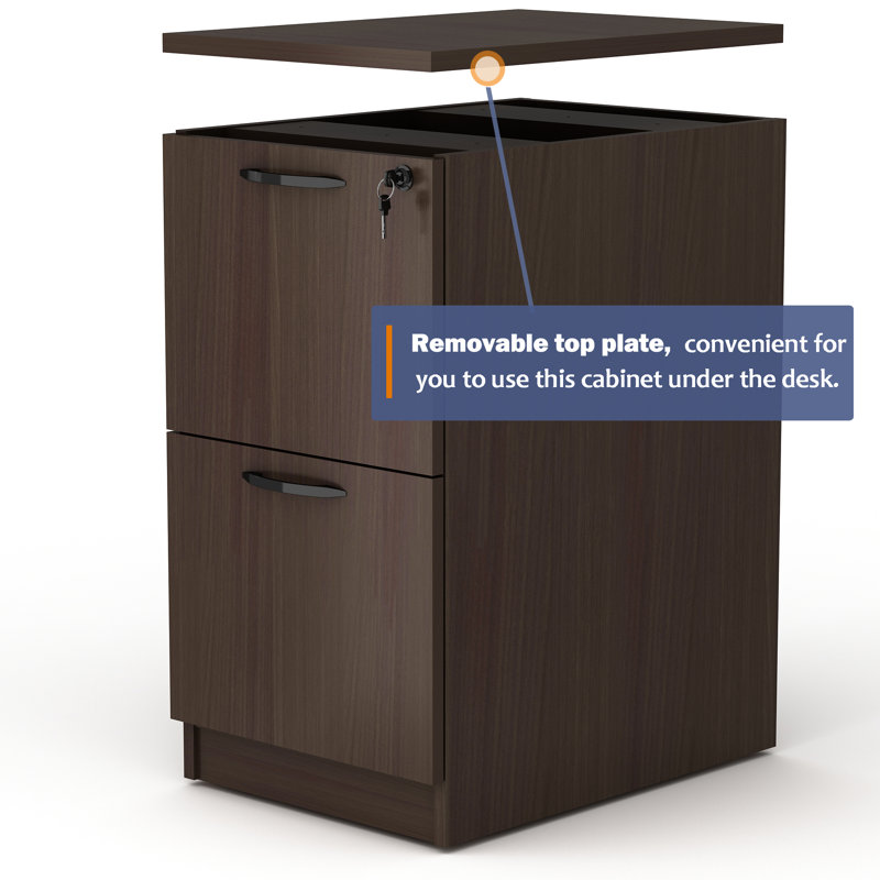 15.67 " Wide 2 Vertical Filing Cabinet, Espresso