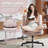Modern Cross Legged Office Chair With Adjustable Armrest And Swivel Wheels-1641966358