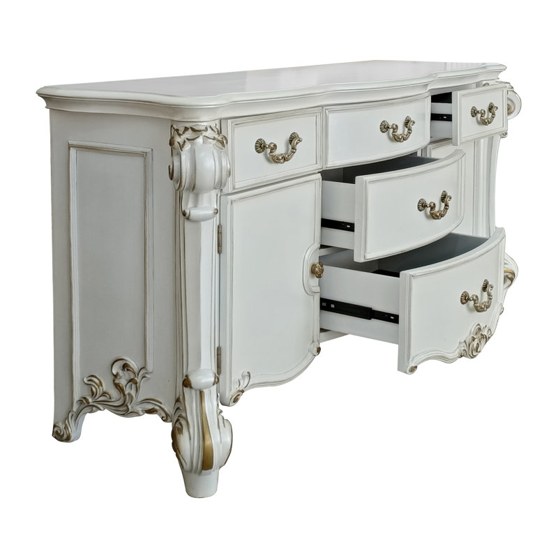Commode 5 tiroirs Hemminger, Perle antique