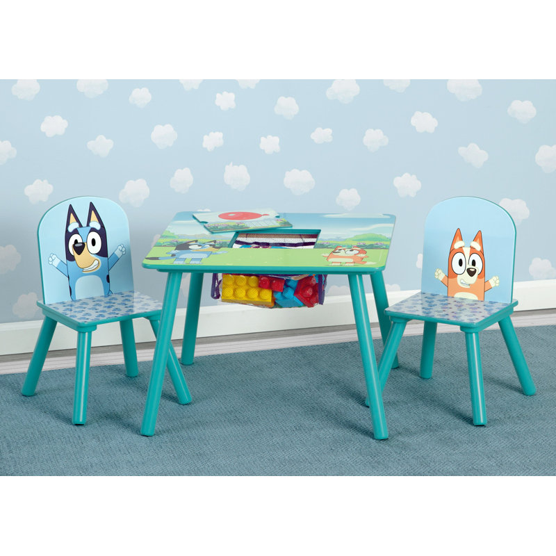 Bluey Kids Table And Chair Set With Storage (2 Chairs Included) Delta Children - Greenguard Gold Certified