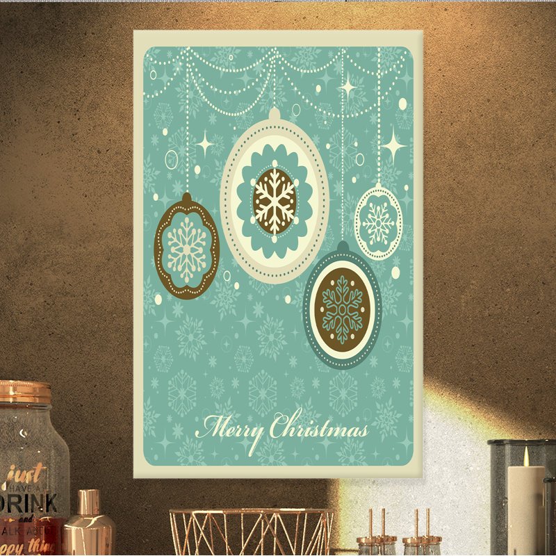 Boules de Noël en cristal Merrry Christmas Snow - impression, H 20 po x l 12 po x P 1po, H 46 po x l 36 po x P 1,5 po