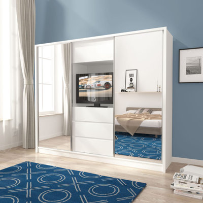 Cazeau 2 Door Manufactured Wood Wardrobe