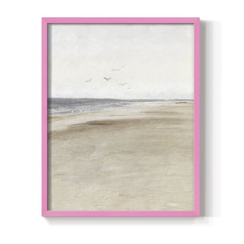 Impression encadrée rétro vintage nautique XLV - bois massif, H 30 po x l 24 po, Rose