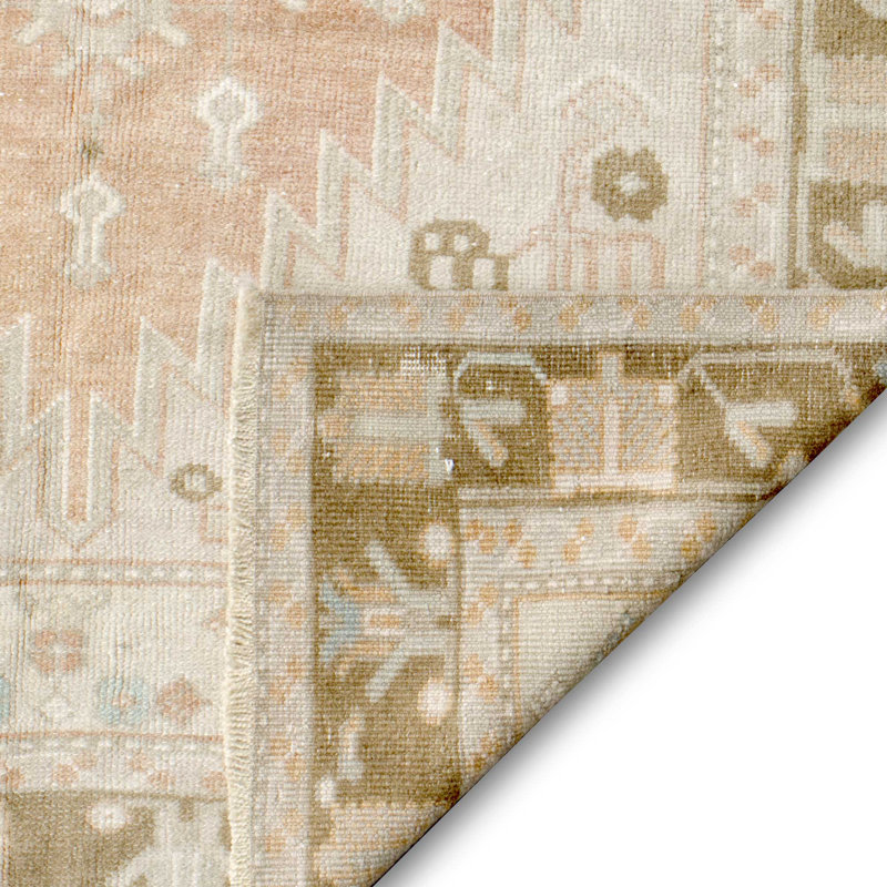 Auburn One-of-a-Kind Runner 3'8" X 8'3" Runner Area Rug Orange/Taupe/Brown/Aqua