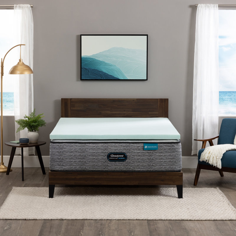 Beautyrest ThermaGel Deluxe Memory Foam Mattress Topper, Twin, 3"