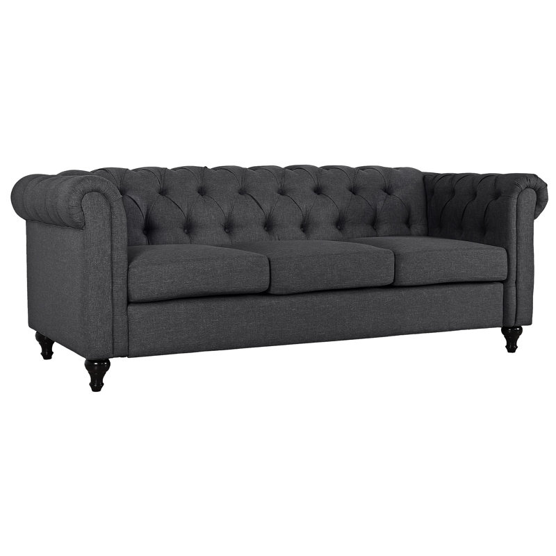 Mehar Upholstered 87.5'' Sofa, Dark Gray