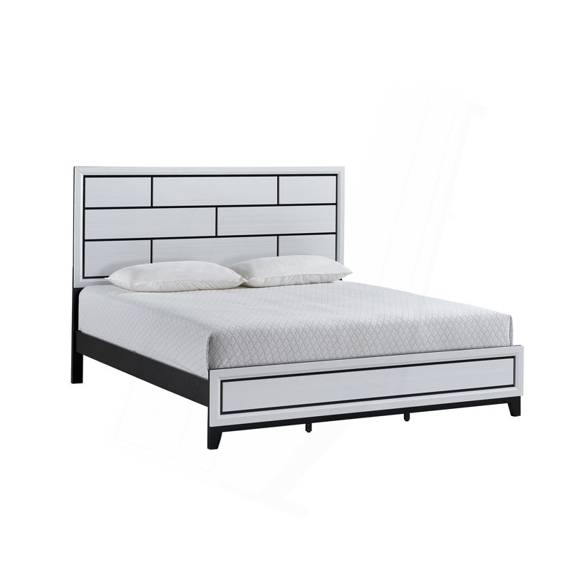 Lit Glasgow (matelas non inclus), Blanc, Très grand lit
