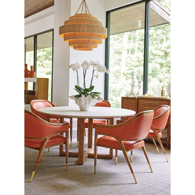 Palm Desert Woodard Marble Top Dining Table