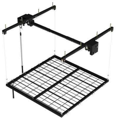 Système de rangement réglable pour plafond de garage réglable 4 par 4 pi avec manivelle lisse et capacité de charge de 350 lb