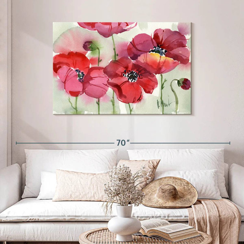 Coquelicots frais Harnek, H 30 po x l 45 po