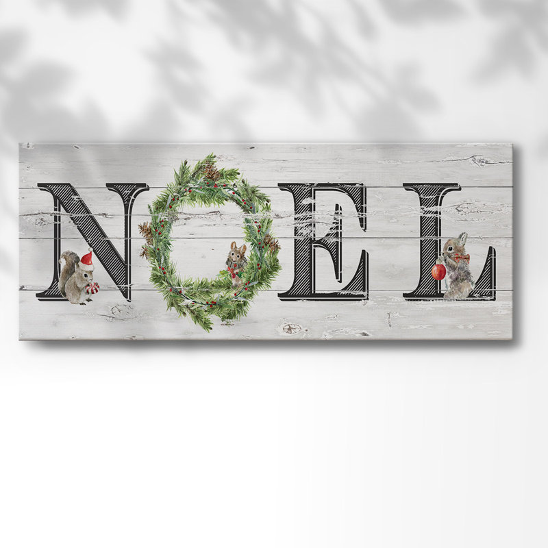 "Farmhouse Noel" sur toile, art textuel, H 12 po x l 30 po x P 1,5 po