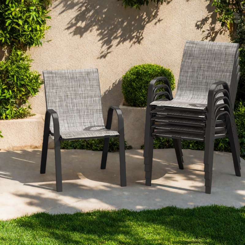 Ensemble de 4 chaises de salle à manger empilables pour terrasse
