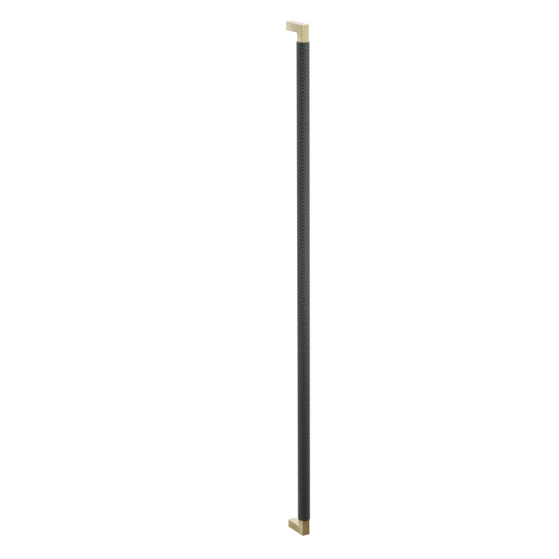 Emtek Back to Back SELECT Appliance Pull 36" L-Square Stem Polished Nickel Knurled Bar French Antique, Flat Black/Satin Brass
