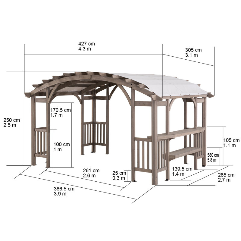 Muscatine 4.5m x 3m Wood Pergola