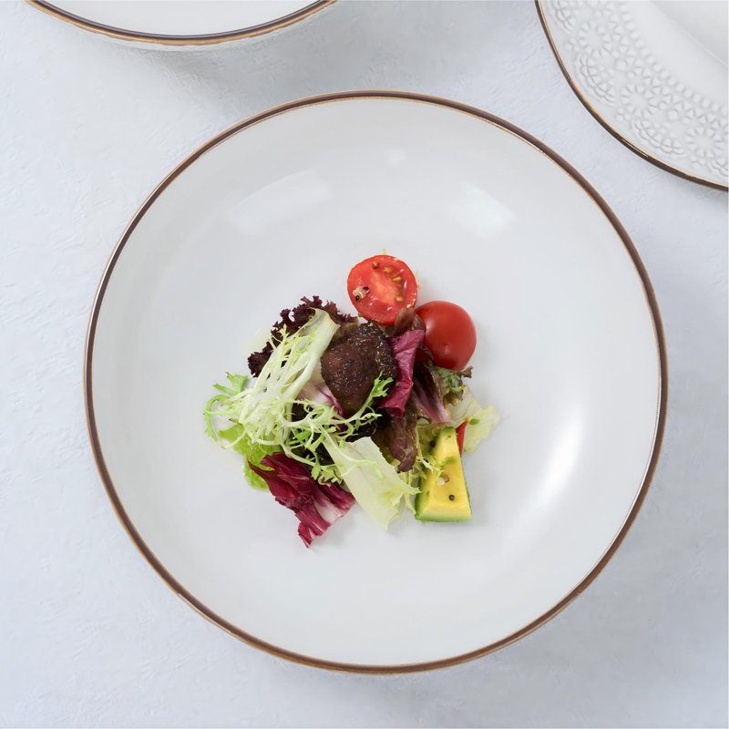 4 bols à pâtes en grès de 34 oz - service pour 4, Grey