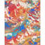  Tapis multicolore à tissage plat abstrait marbré abstrait bohème-88588439
