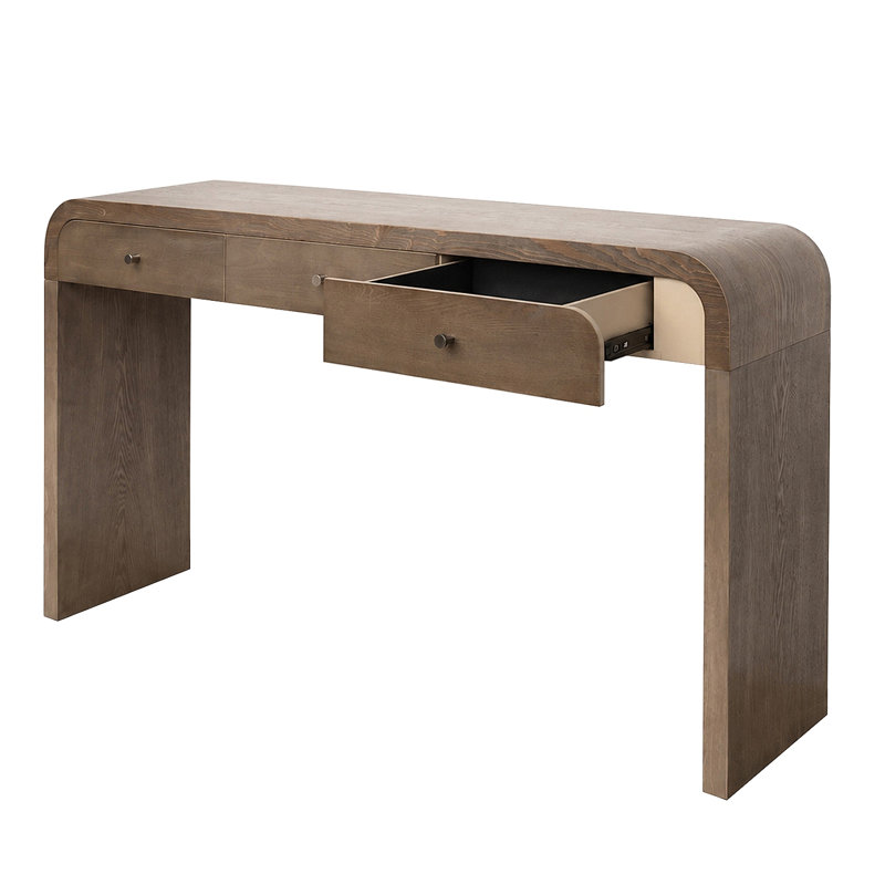 Console à 3 tiroirs courbée, canapé d'entrée avec poignées dorées, table d'appoint pour le vestibule du couloir du salon
