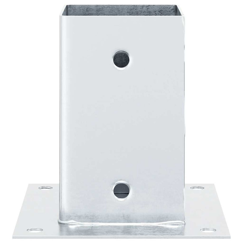 Post Bases Square 12 Pcs 91X91 Mm Galvanised Steel, Silver