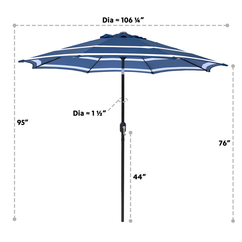 Parasol de marché octogonal 108 "Stegall, Bleu marine / blanc