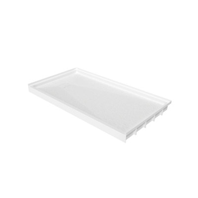 Base de douche 60 po x 60 po à simple seuil et drain à gauche avec surface solide et texture antidérapante