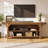 63 Inch Solid Wood TV Stand for TVs Up To 70" with 3 Open Storages