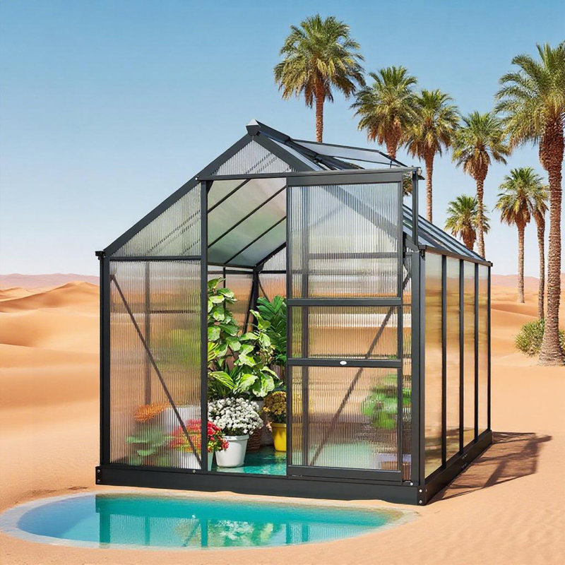 Serre en aluminium en polycarbonate
